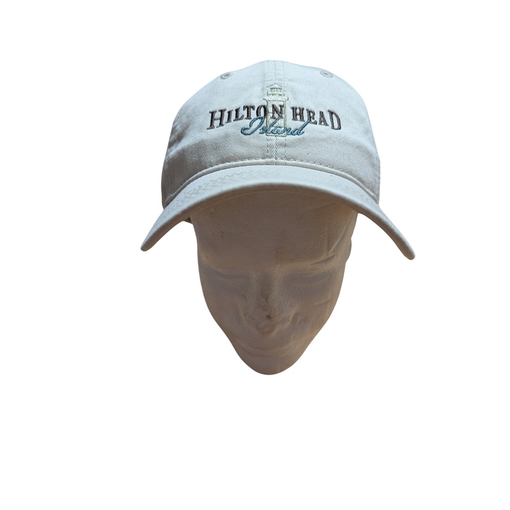 Hilton Head Island Baseball Cap Mens OS Beige Excellent Embroidered Dad Hat
